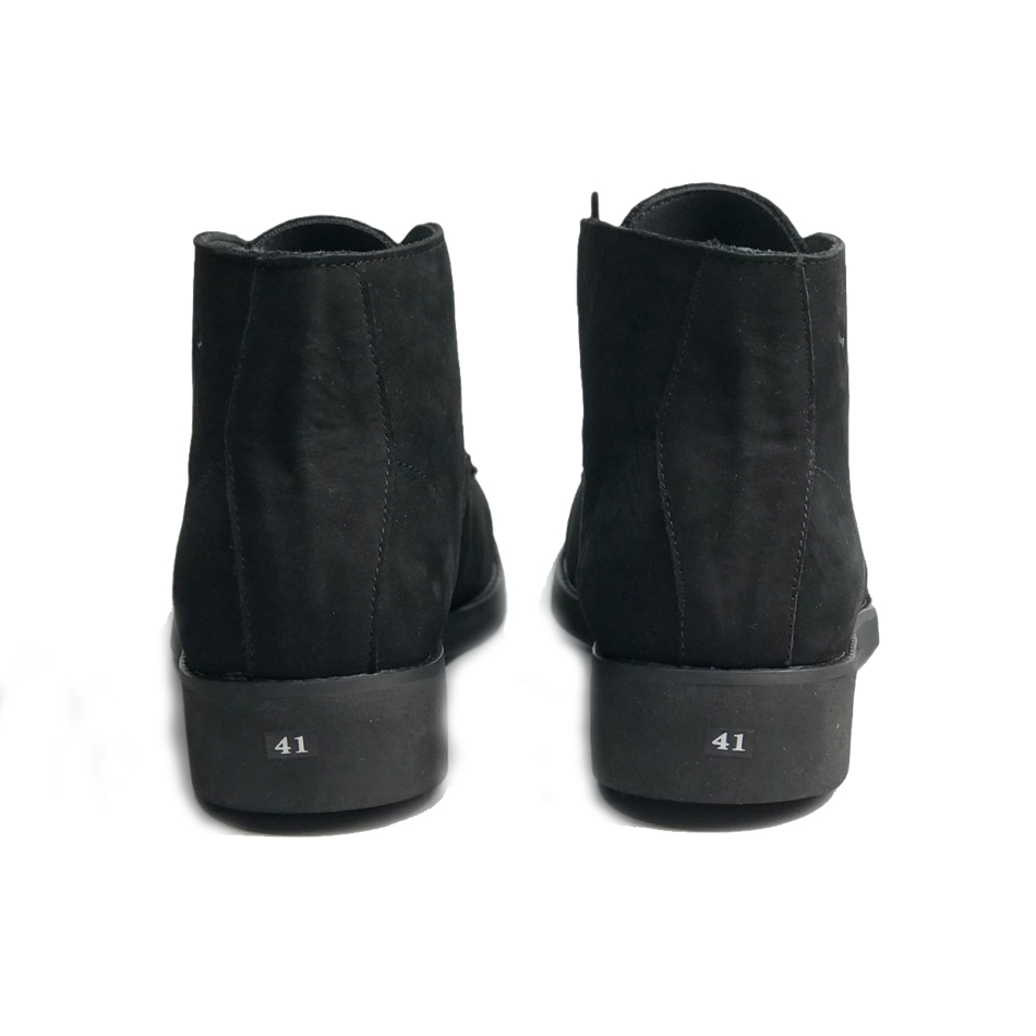 Giày cổ lửng Chukka Boots Suede Black, giày cao cổ nam da bò cao cấp chính hãng