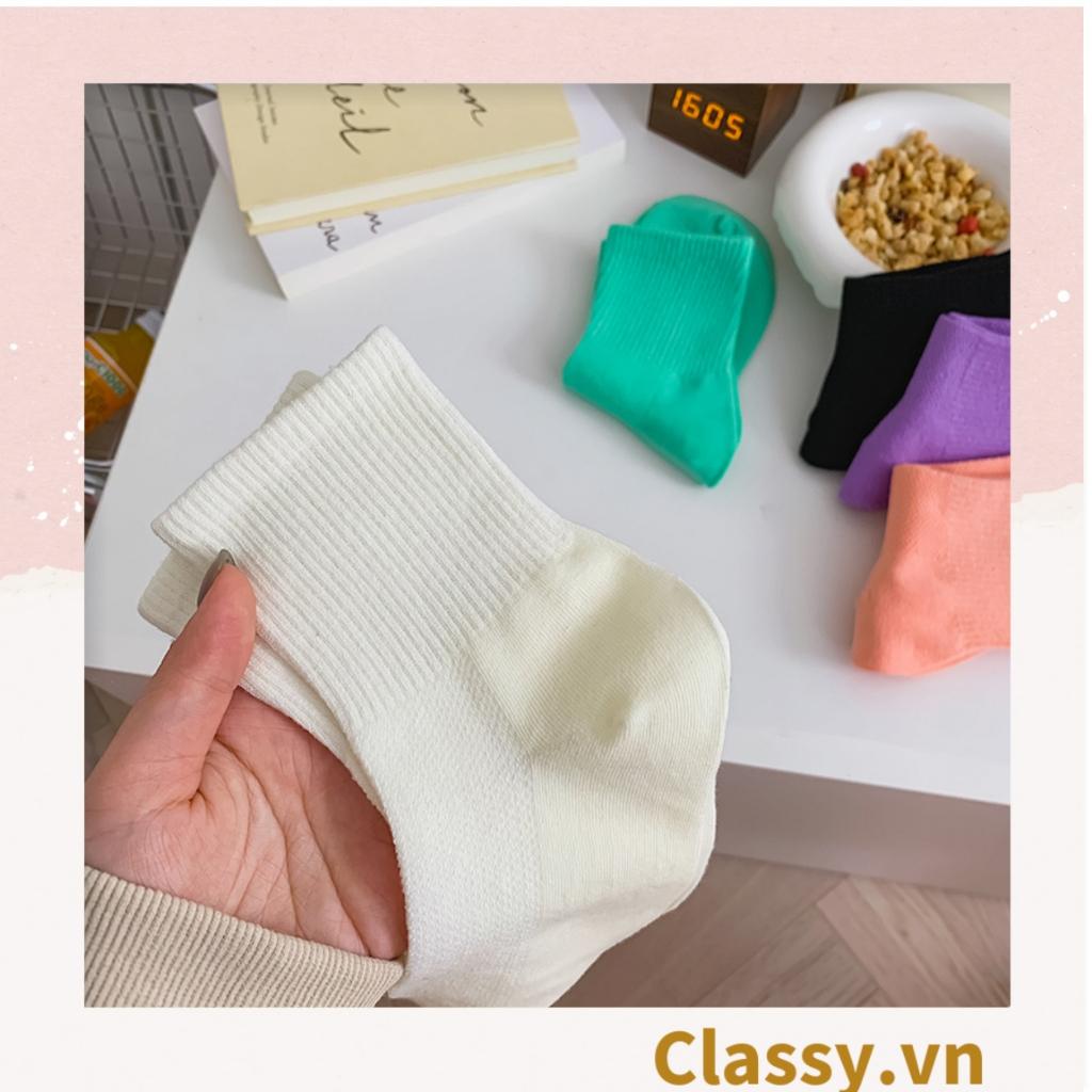 Tất cổ cao Classy,  vớ cổ cao màu trơn, có bo chun phần cổ, siêu êm chân G1471