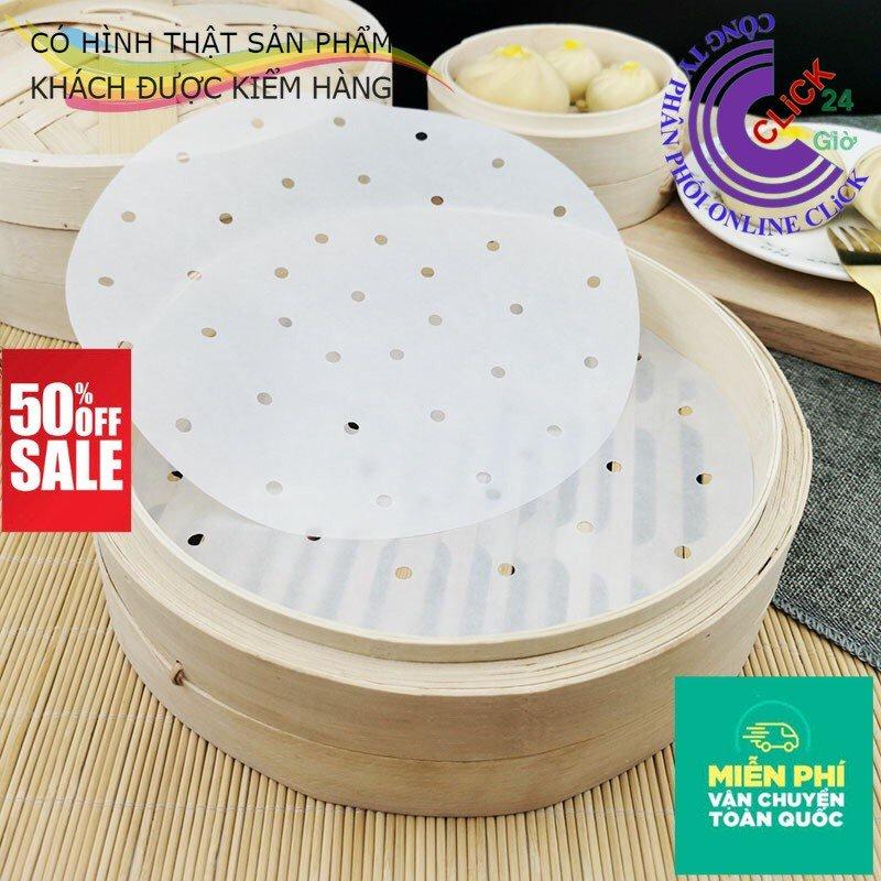 Combo 100 Tờ Giấy Nến Tròn Đục Lỗ Dùng Cho Nồi hấp, Nồi Chiên Không Dầu - An Toàn Sức Khỏe