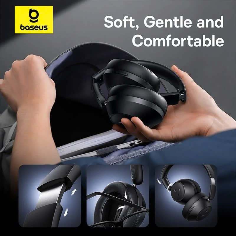 Tai Nghe Chụp Tai Bluetooth Baseus Bass 30 Max (Bluetooth 5.3, -30dB, Noise Cancellation Over Headset, Ultra Low Latency, 50H Time) hàng chính hãng