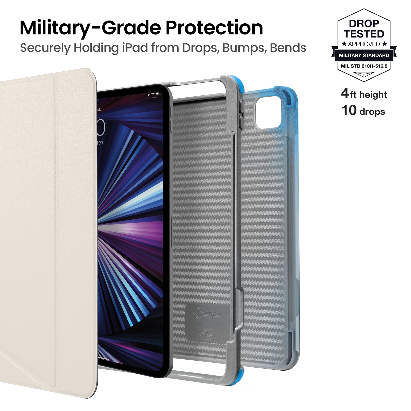 Bao Da Tomtoc dành cho iPad Pro 11" M2/M1/2020 Vertical Case - Hàng Chính Hãng