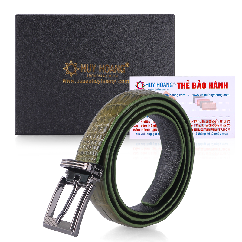 Thắt Lưng Nữ Da Cá Sấu Huy Hoàng HT5206 - Xanh Rêu