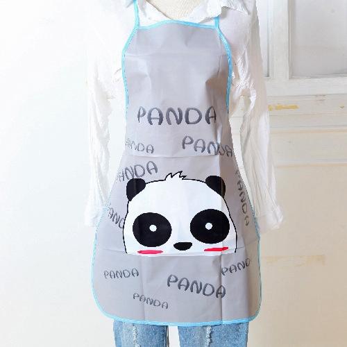Tạp Dề Chống Thấm Nước / Dầu Họa Tiết Hoạt Hình Phong Cách Hàn Quốc Xinh Xắn