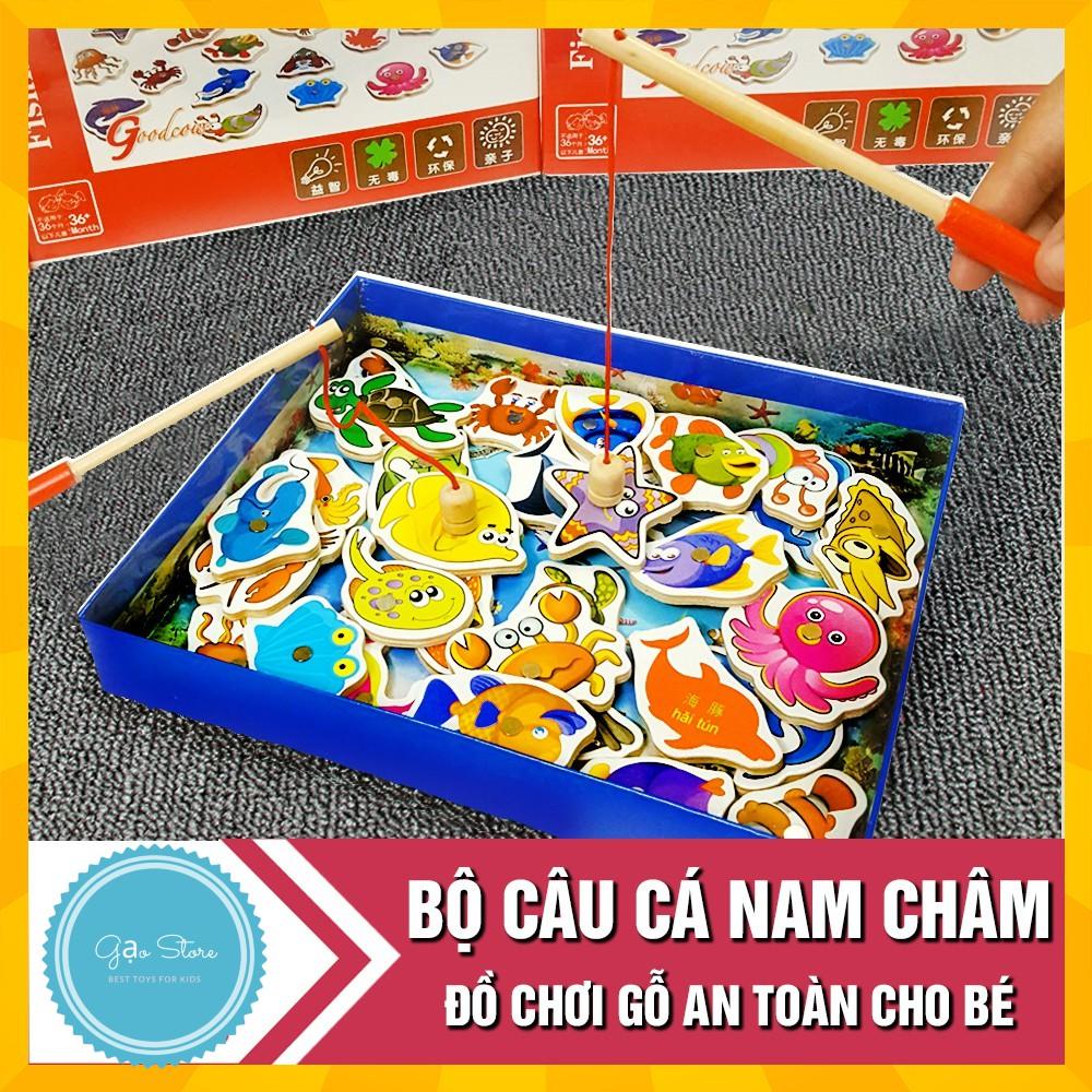 Đồ chơi câu cá làm bằng gỗ có gắn nam châm