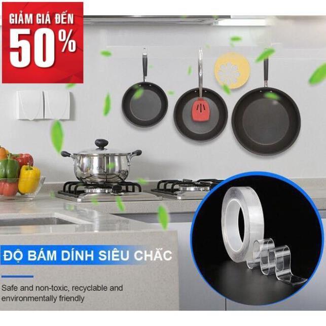 Băng keo 2 mặt đa năng siêu dính chắc bản 3m silicon trong suốt dán hai tường, Cố định ổ cắm điện...Dễ dàng làm sạch