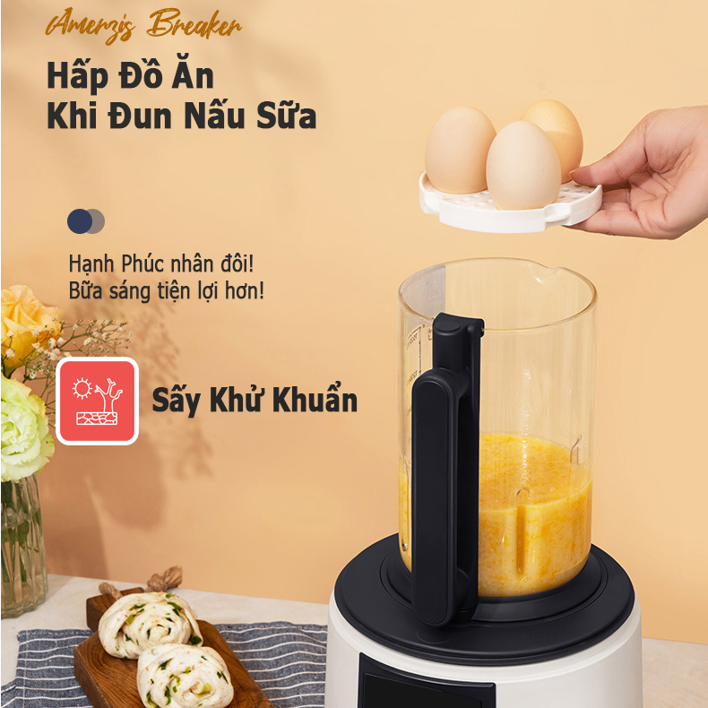 Máy làm sữa hạt CB8825 xay nấu sữa hạt 18 chương trình đa năng, siêu thanh chống ồn công nghệ mới, cháo súp dinh dưỡng tiện lợi, sinh tố trái cây đơn giản tại nhà, hàng chính hãng