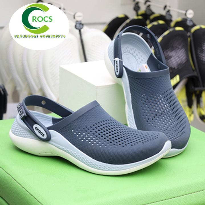 Dép sục nhựa đi mưa chống hôi chân CrocsCroslite Literide 360 clog màu Navy