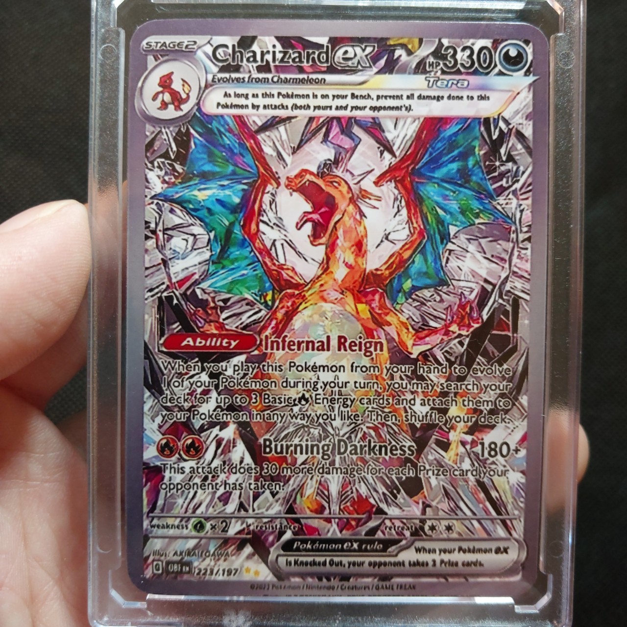 Thẻ Pokemon Card US Pokemon Charizard ex 223 197 Obsidian Flames khung long lua kim cuong 1459 d27 1-25