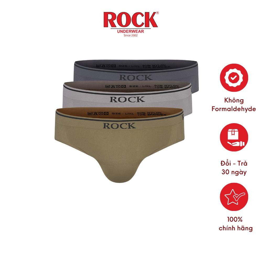 Combo 3 quần lót nam cao cấp ROCK SEAMLESS 502 không đường may, nylon spandex co giãn tốt, thoáng mát,không cấn