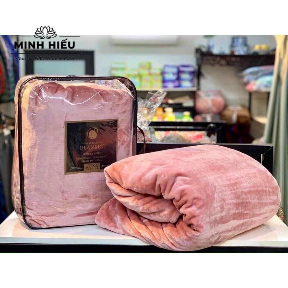 Chăn tuyết nhung 2 mặt BLANKET, mền nỉ nhung tuyết cao cấp kèm túi 2,5kg