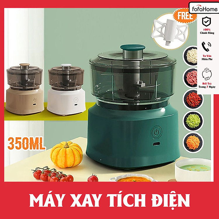 Máy Xay Tỏi Ớt, Sinh Tố Mini 350ml Máy Xay Thực Phẩm Trẻ Em Máy Xay Thịt Không Dây Đa Chức Năng