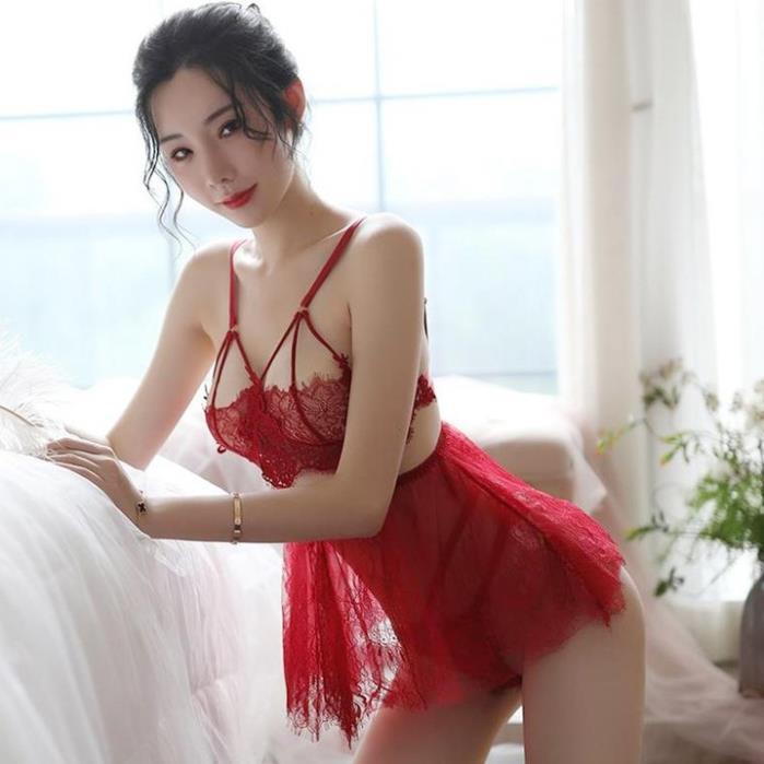 Váy ngủ ren sexy đồ ngủ cosplay xuyên thấu dễ thương