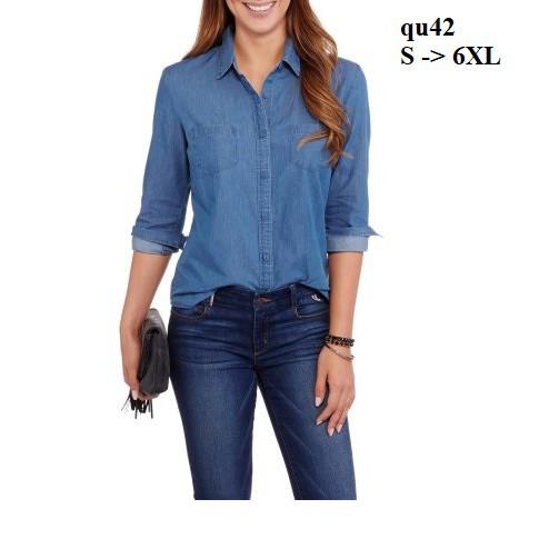 TOP144 SƠ MI DENIM NỮ
