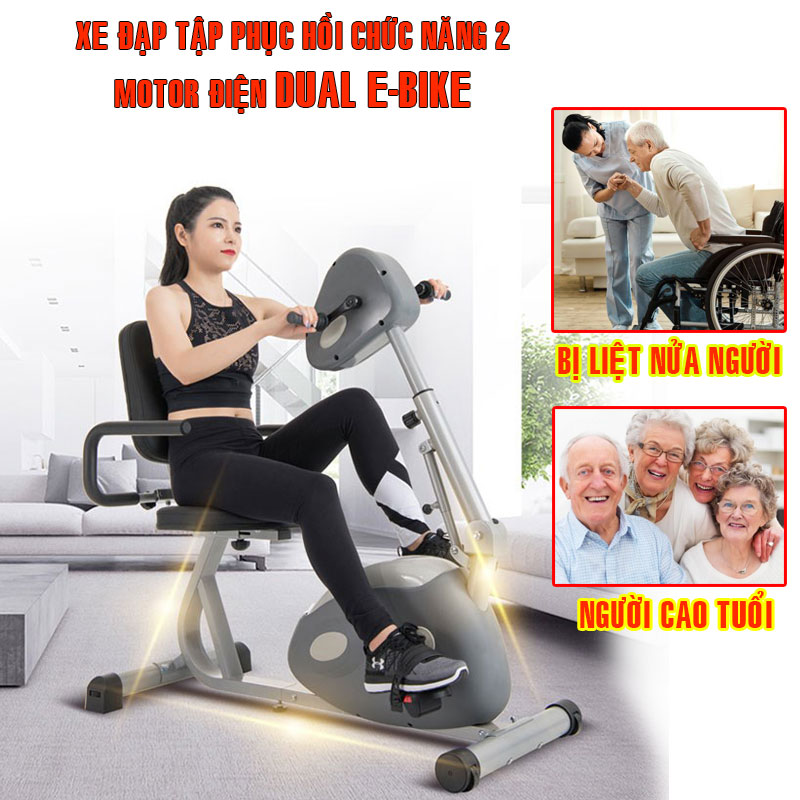 Xe đạp tập Dual E-Bike 2 động cơ điện Tập Tay Chân Cho người Tai biến và bị liệt