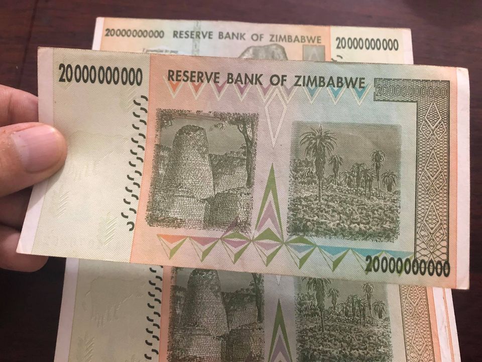 Tiền cổ Zimbabwe 20 tỷ dollar sưu tầm