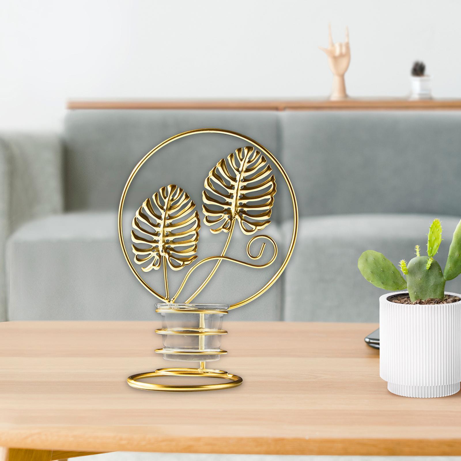 Tea Light Holder Leaves Metal Candle Holder for New Year Wedding Anniversary