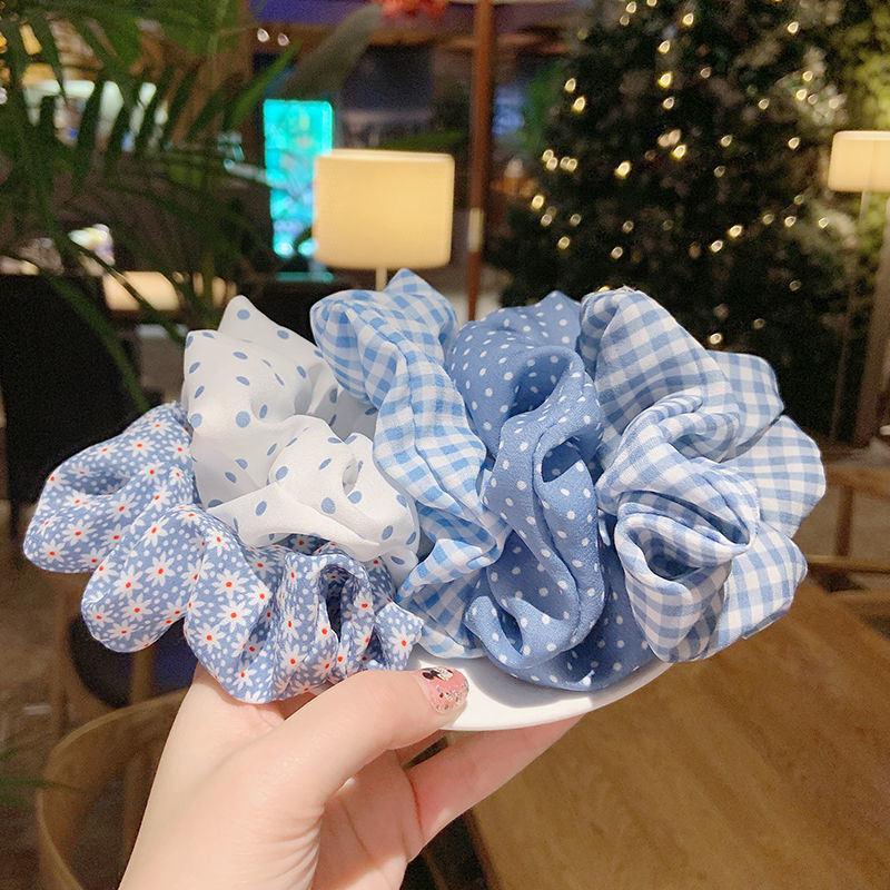 Các mẫu dây buộc tóc - Scrunchies tone xanh siêu dễ thương HD64