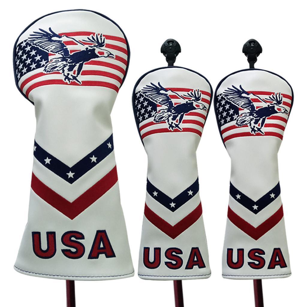 3pcs/set Golf Club Head Cover Wood Driver Headcover With Number Tag