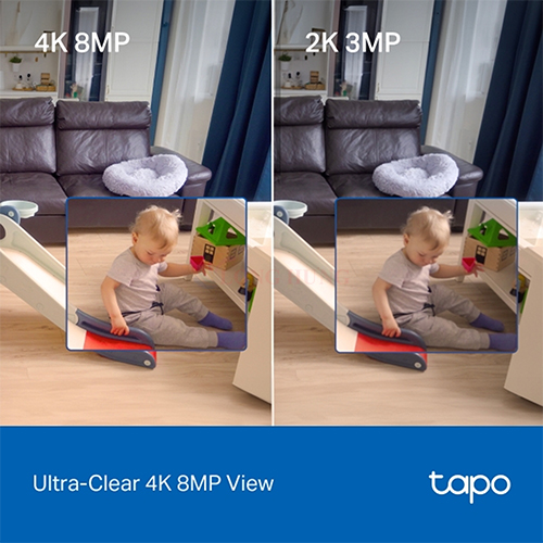 Camera trong nhà TP-Link Tapo AI Pan/Tilt Home Security Wifi 8MP 4K C250 - Hàng chính hãng