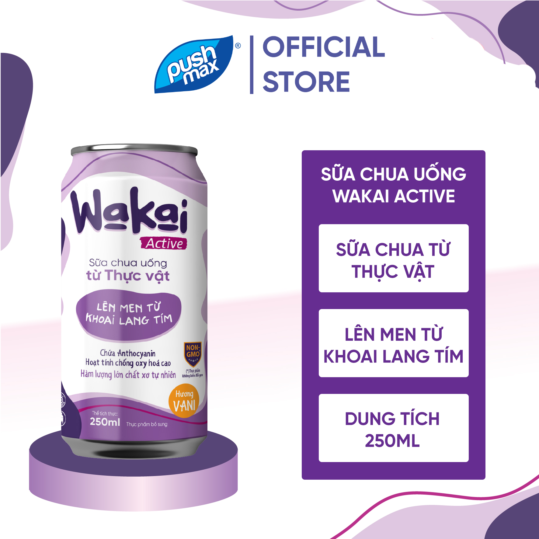 Sữa Chua Uống Khoai Lang Tím Lên Men Wakai Active (250ml)