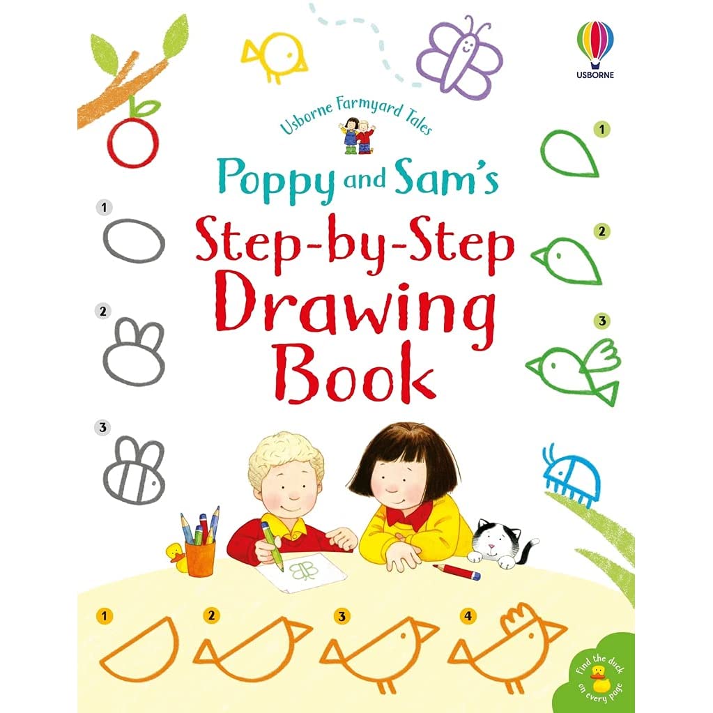 Sách tương tác thiếu nhi tiếng Anh: Poppy and Sam's Step-by-Step Drawing Book