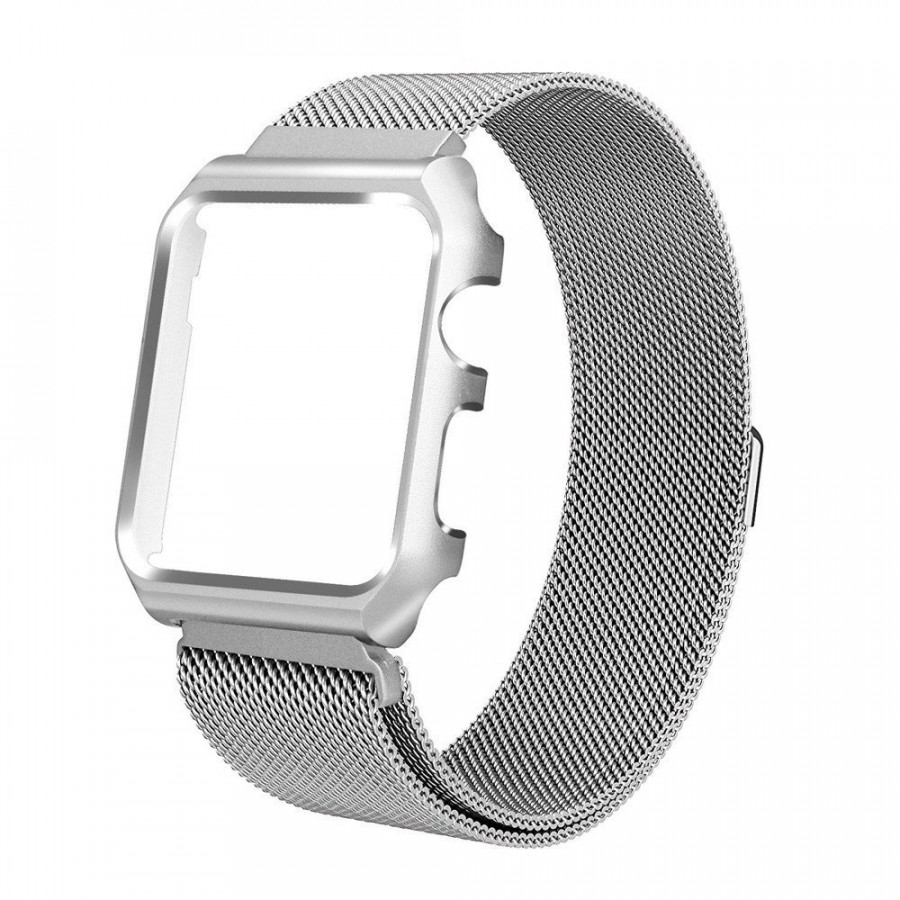 Dây đồng hồ cho Apple Watch, Dây Mloop lưới thép kèm ốp cho Apple Watch