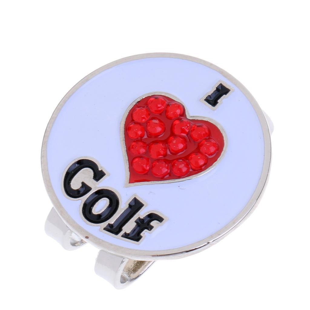 3x Alloy Golf Ball Marker Hat Clip Golf Gift Golf Design White