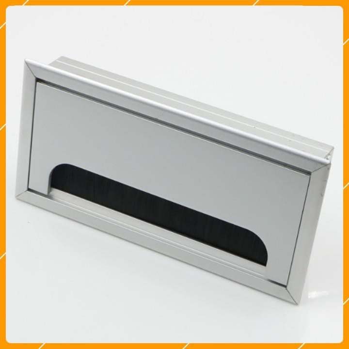 Nắp Luồn Dây Điện Nhôm Chữ Nhật 80*160mm - Nắp Luồn Dây Điện Lắp Âm Bàn Dùng Cho Bàn Làm Việc Văn Phòng