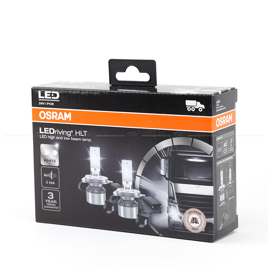Combo 2 Bóng Đèn Led HLT OSRAM H4 64196DWS 24V 15/15W