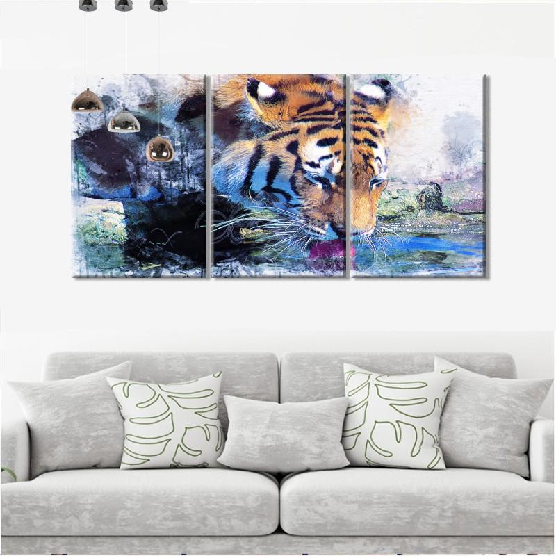 Bộ 3 tranh treo tường về hổ – W344