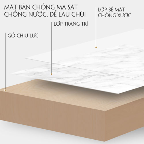 Bàn trà gỗ mặt vân đá cẩm thạch