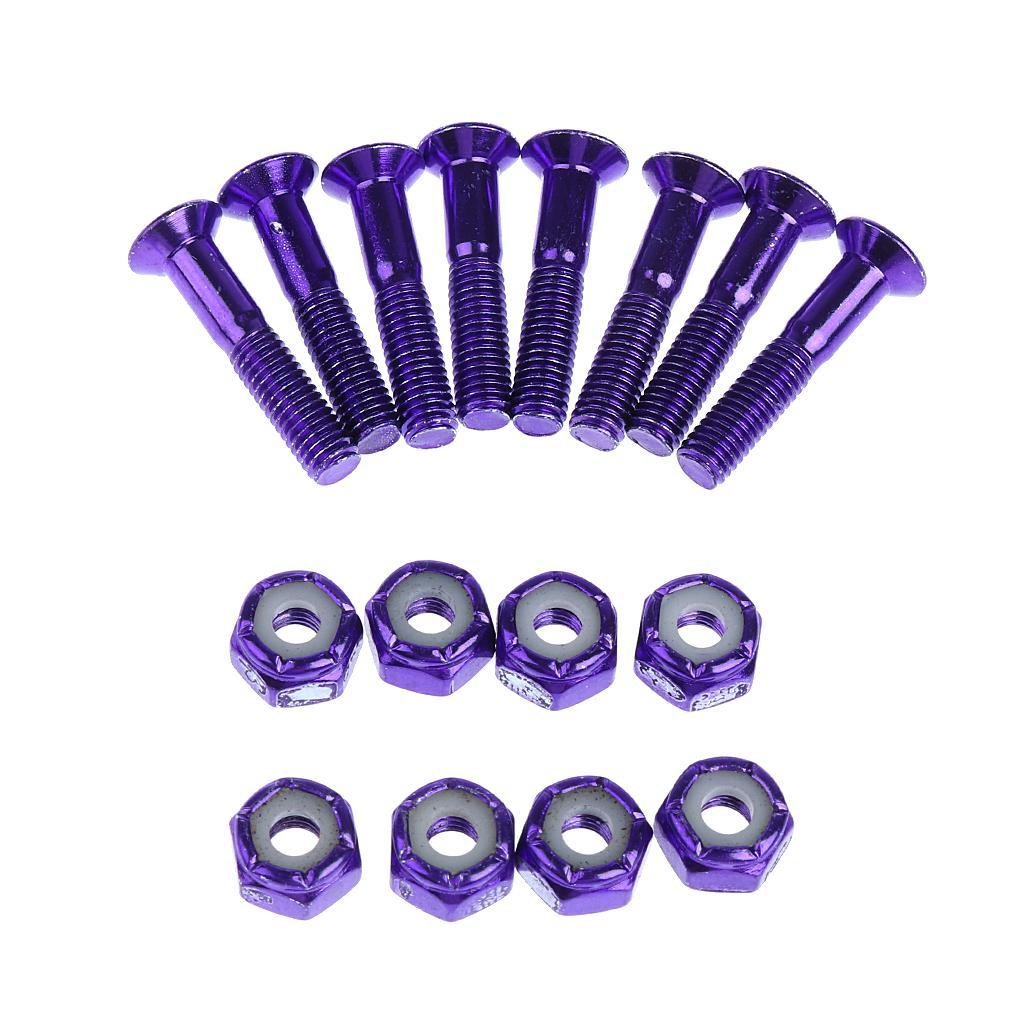 16PCS 1'' FLAT HEAD REPLACEMENT SKATEBOARD TRUCK HARDWARE LONGBOARD SCREWS BOLTS