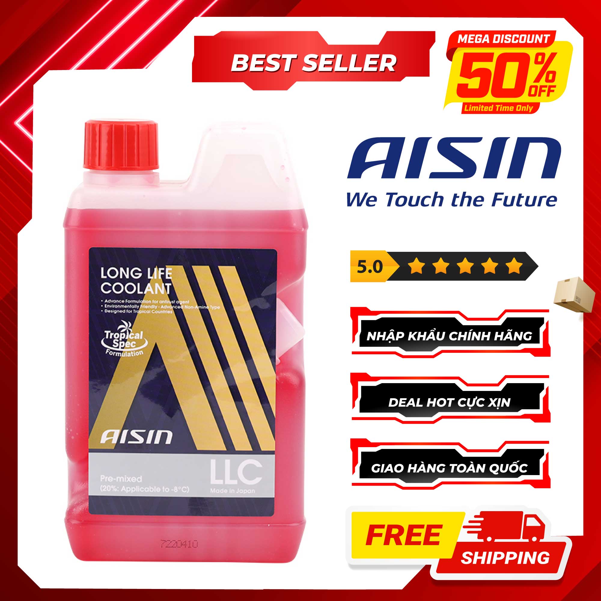 Nước Làm Mát Động Cơ Màu Đỏ AISIN LCPM20A1LR 1L