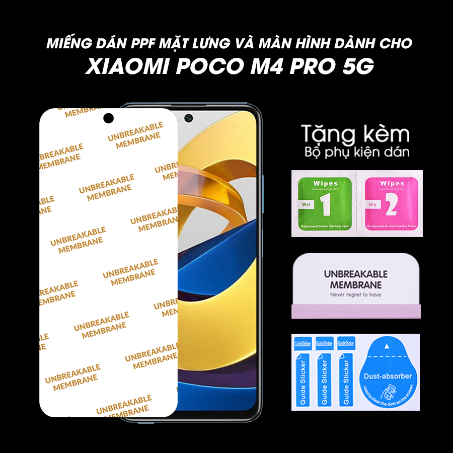 Miếng Dán Dẻo PPF Mặt Lưng, Màn Hình Mặt Trước Dành Cho Xiaomi Poco M4 Pro 5G Chống Trầy Xước - Handtown - Hàng Chính Hãng
