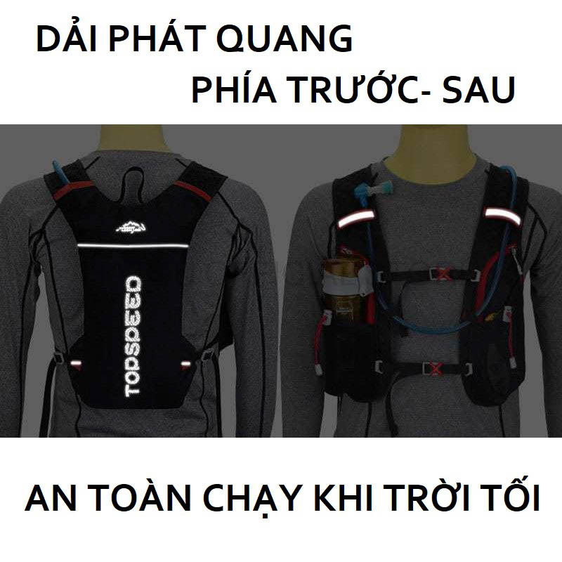 Áo vest Balo chạy bộ, Chạy Trail chuyên dụng HATSU TOPSPEED | Dung Tích Đựng Đồ 5L