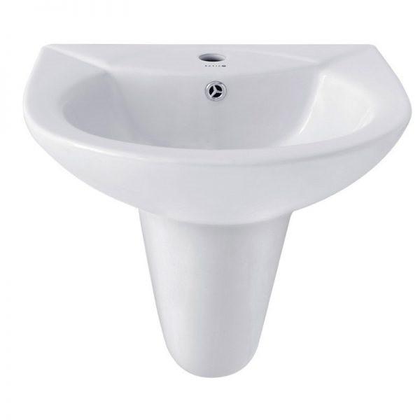 Lavabo/chậu rửa mặt treo tường màu trắng, mã W02C