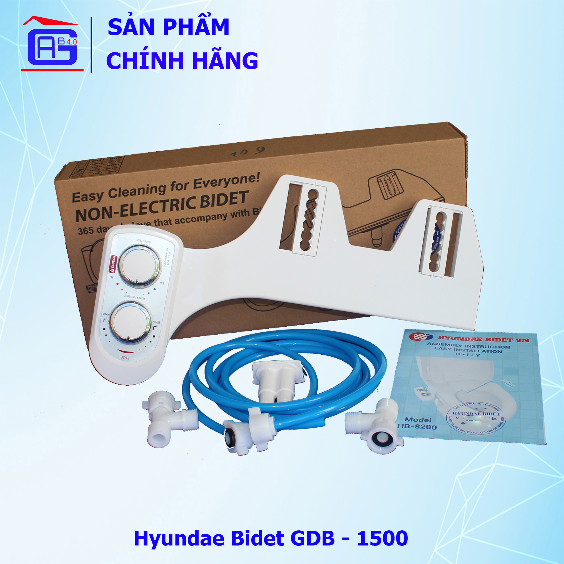 Thiết Bị Vệ Sinh Hyundae Bidet GDB-1500  Hai Vòi Xịt Vệ Sinh Thông Minh Nước Nóng - Lạnh Tự Lắp Đặt Không Tốn Thời Gian