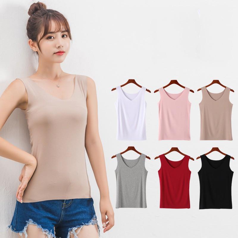 Áo Tank Top cổ chữ V phong cách Hàn Quốc