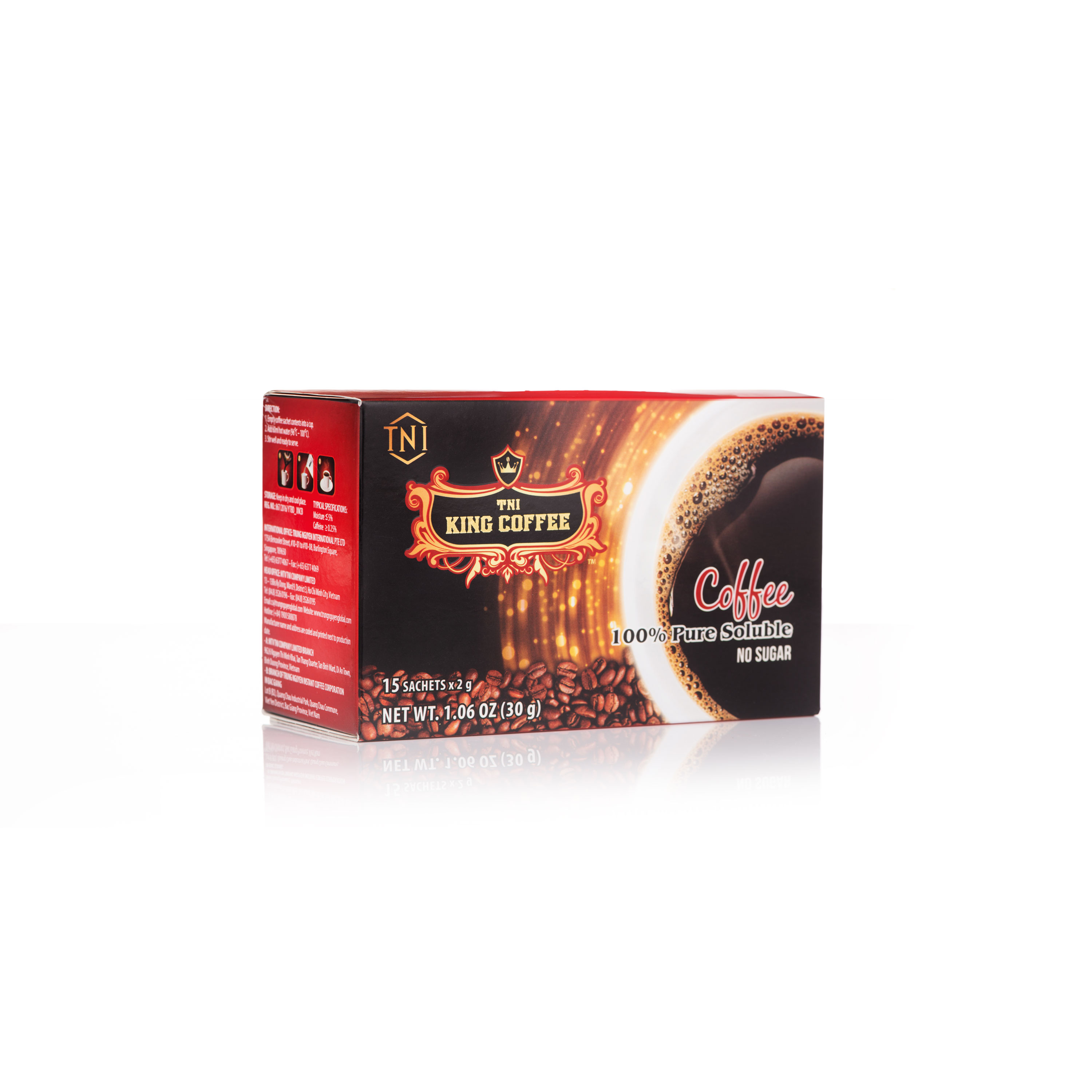 Combo 1 Hộp Cà Phê Đen Hòa Tan Espresso KING COFFEE - Hộp 100 gói x 2.5g + Tặng 1 Hộp Cà Phê Hòa Tan 100% Đen Thuần Khiết KING COFFEE - Hộp 15 gói x 2g