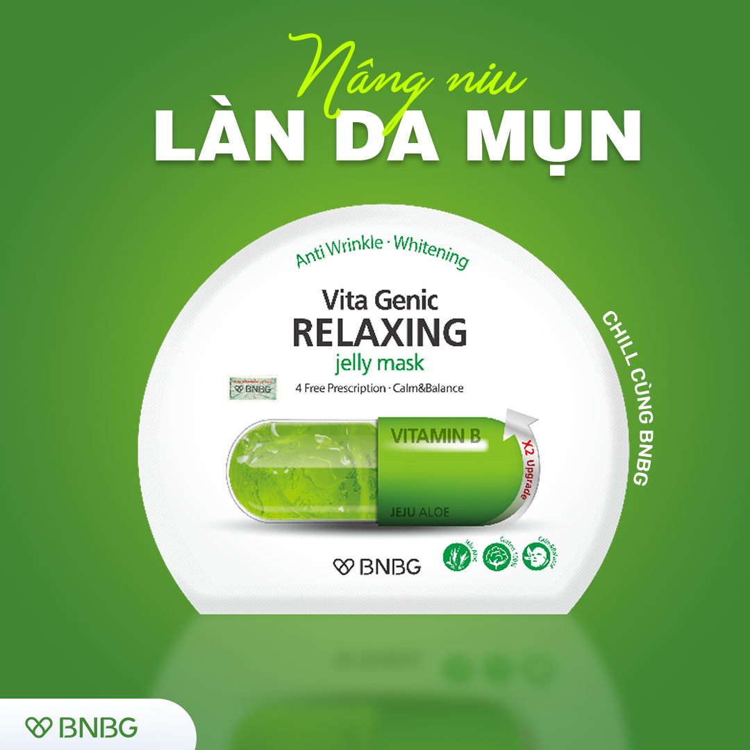 Mặt Nạ BNBG Xanh Lá Vita Genic Relaxing Jelly Mask Vitamin B Cấp Ẩm Hỗ Trợ Phục Hồi Da Hư Tổn 30ml