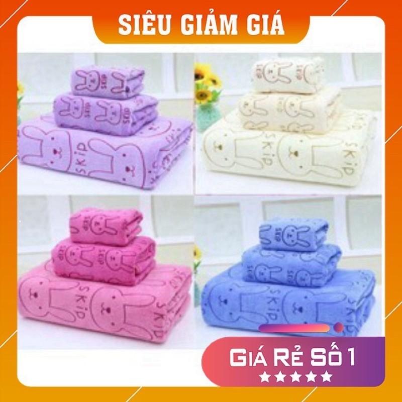 Set 3 khăn tắm Thái Kiba đủ kích cỡ to, nhỏ 1,4m, 75cm, 50cm loại 1