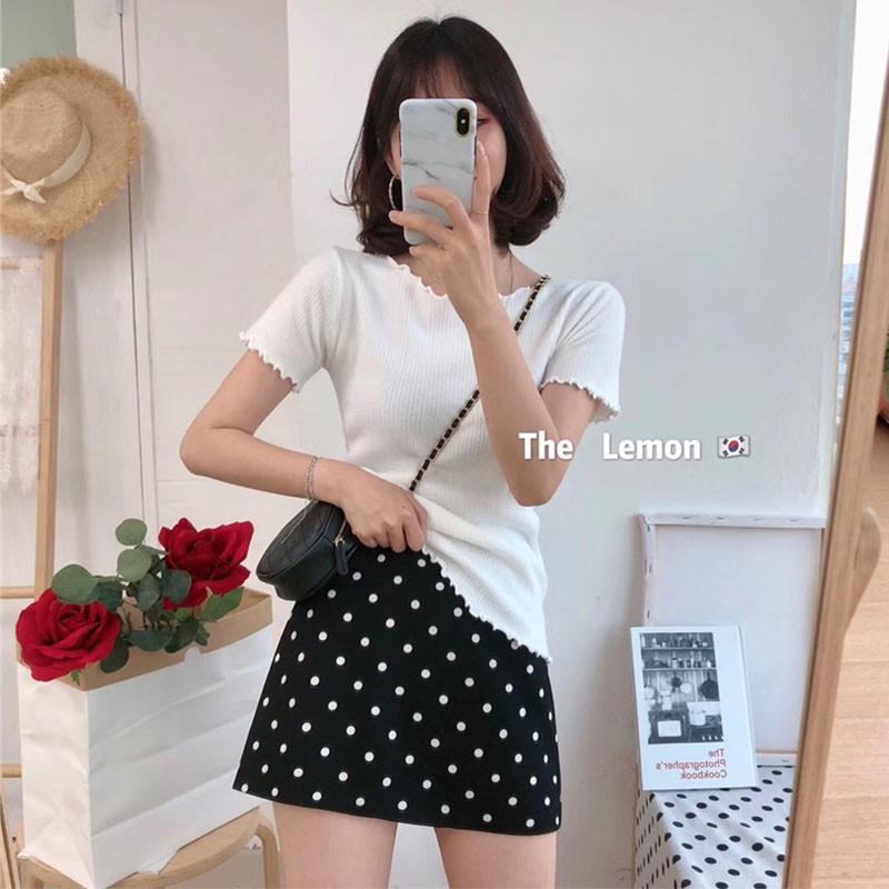 Áo Thun Dệt Kim Tay Ngắn Thời Trang Mùa Hè Cho Nữ