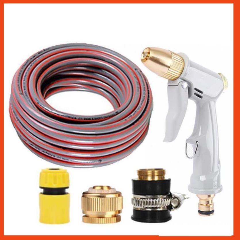 Bộ dây vòi xịt nước tưới cây rửa xe,tăng áp 3 lần, loại 7-10m 206846