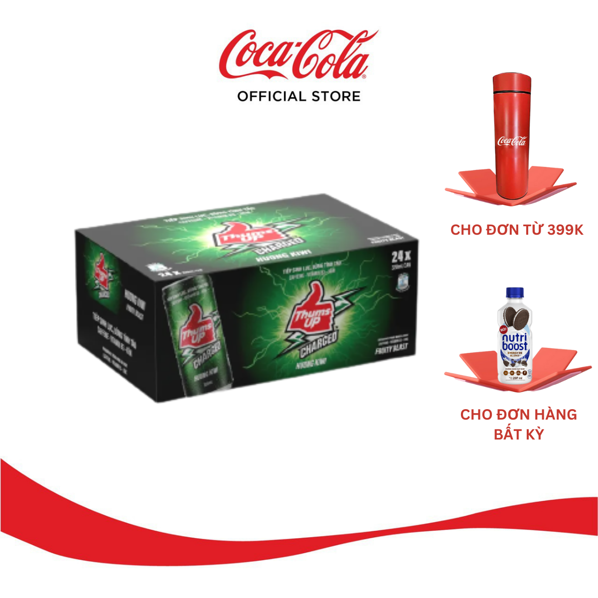 Lốc/Thùng 24 Lon Nước Giải Khát Thums Up Hương Kiwi 330ml x 24 Sale 6.6