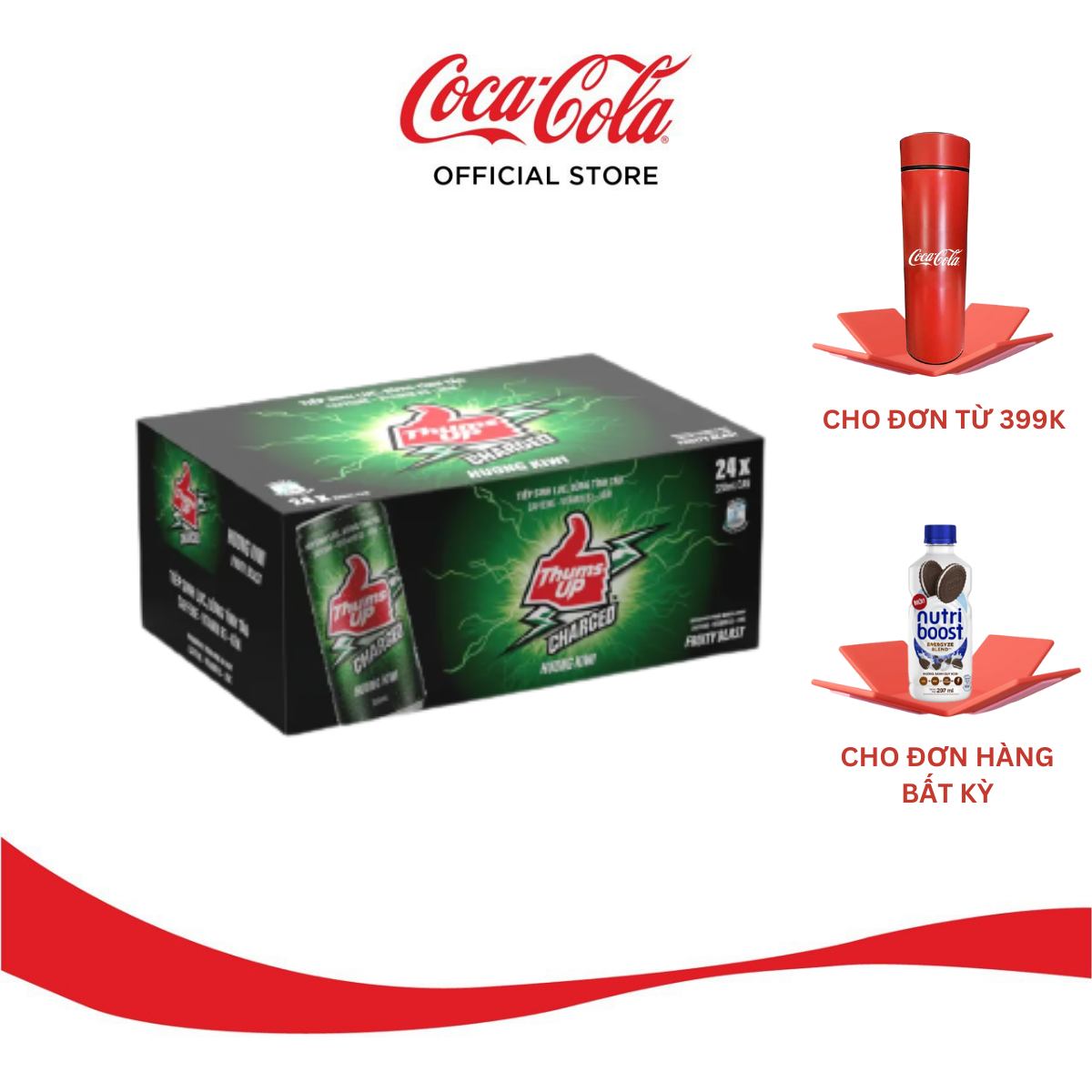 Lốc/Thùng 24 Lon Nước Giải Khát Thums Up Hương Kiwi 330ml x 24