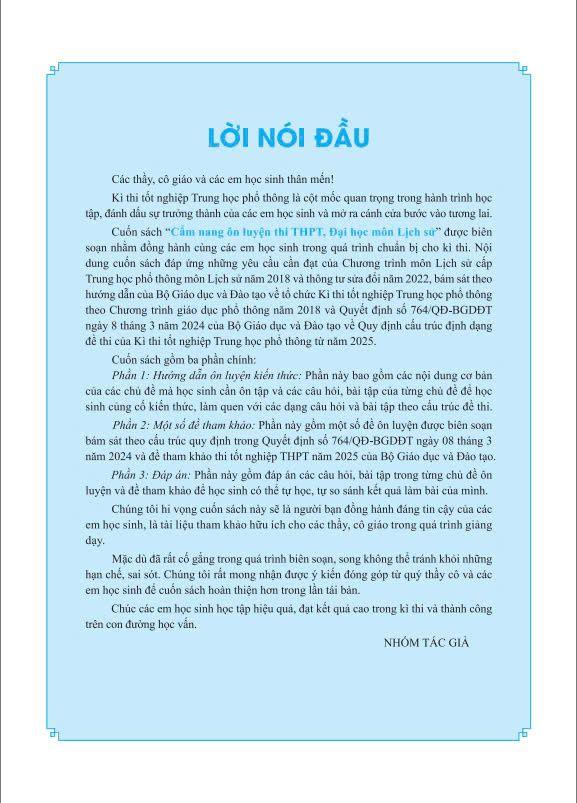 Sách - Câm Nang Ôn Luyện Thi THPT, Đại Học - Môn Lịch Sử