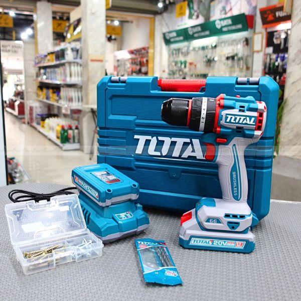 MÁY KHOAN PIN 20V 66NM CÓ BÚA KHÔNG CHỔI THAN TIDLI20668 TOTAL - HÀNG CHÍNH HÃNG