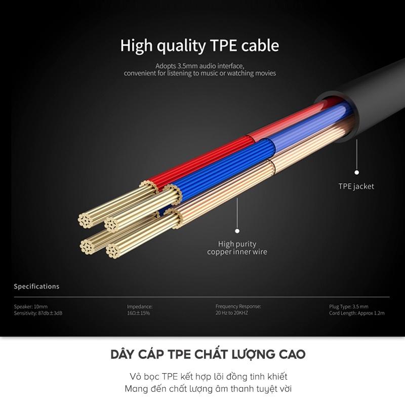 Tai Nghe In-ear HAVIT E48P High-end Dynamic Giảm Ồn, Nút Nhấn Đa Chức Năng, Dây TPE Nhiều Màu Sắc - Hàng Chính Hãng