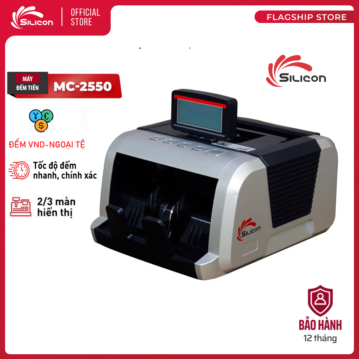 Máy Đếm Tiền Thế Hệ Mới Silicon MC-2550 - Hàng Chính Hãng