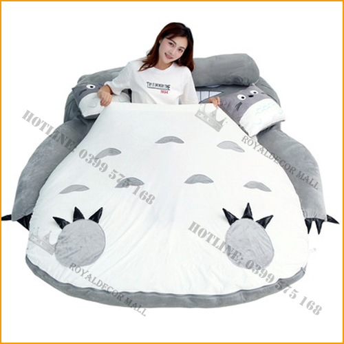 Giường Lười Totoro Gấp Gọn Thông Minh ROYALDECORHN - Đệm Lười Totoro Cao Cấp Cực Êm, Mềm Mịn - Nội Thất Phòng Ngủ